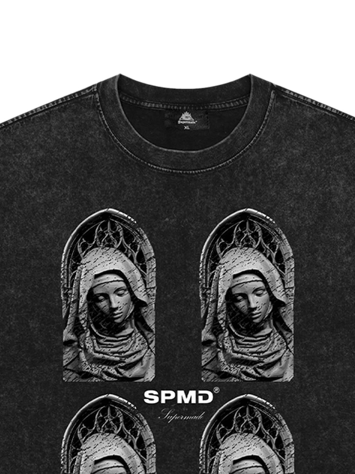 Original Virgin Mary Mottled Sculpture Print T-Shirt