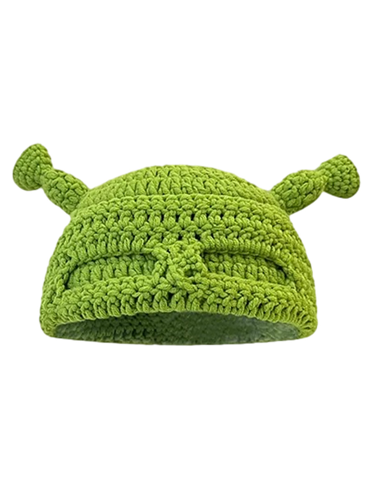 Thesupermade Fun Green Cartoon Hand-knitted Head Cover