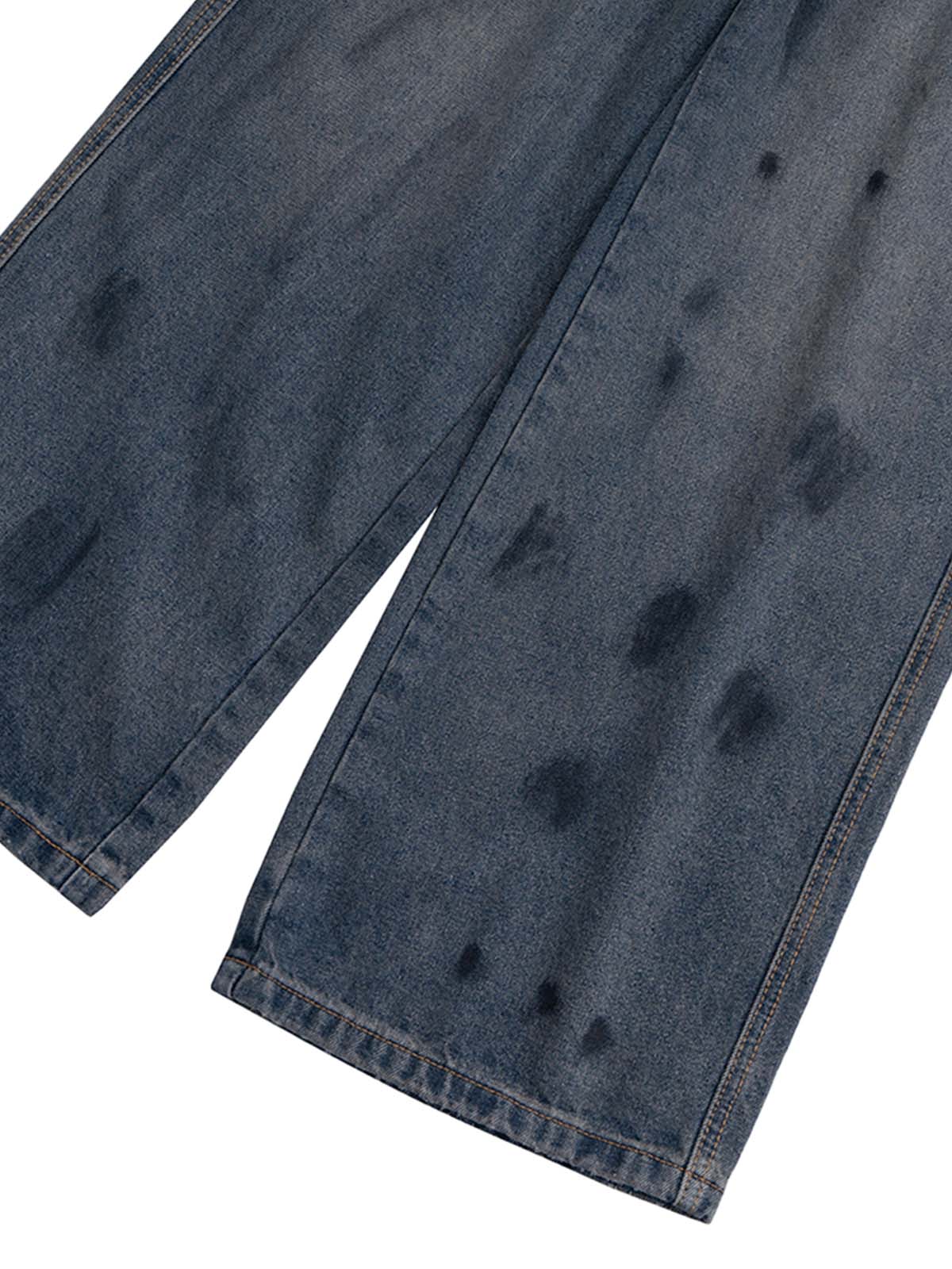 Wasteland Style Ink Splash Baggy Jeans