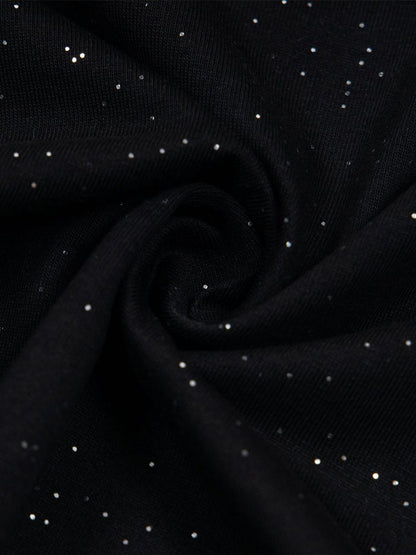 Kurzärmliges T-Shirt mit Retro-Schriftdesign und starkem Sternenhimmel-Print