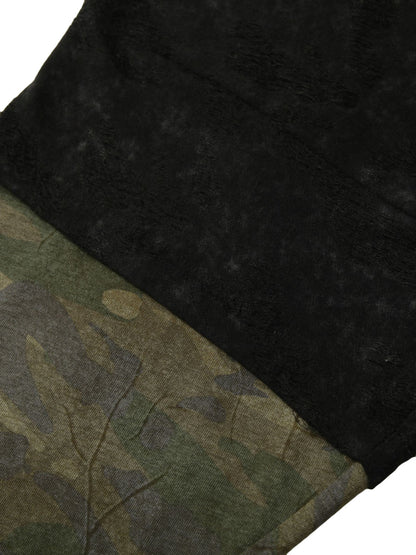 Zweiteiliges Langarm-T-Shirt mit Camouflage-Muster und Kunstfellmuster