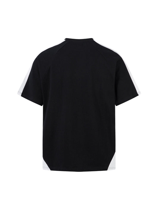 T-Shirt mit Motorrad-Aufdruck in Kontrastfarbe – 2325