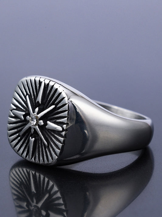 Bague croix boussole Vinatege Nordic Navigator