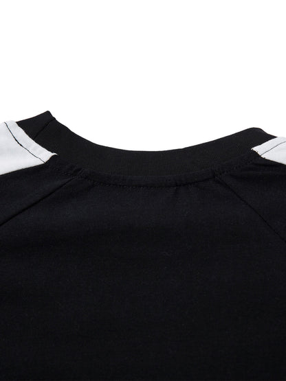 T-Shirt mit Motorrad-Aufdruck in Kontrastfarbe – 2325