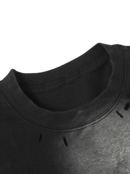 Retro Washed Detachable Waistcoat T-shirt