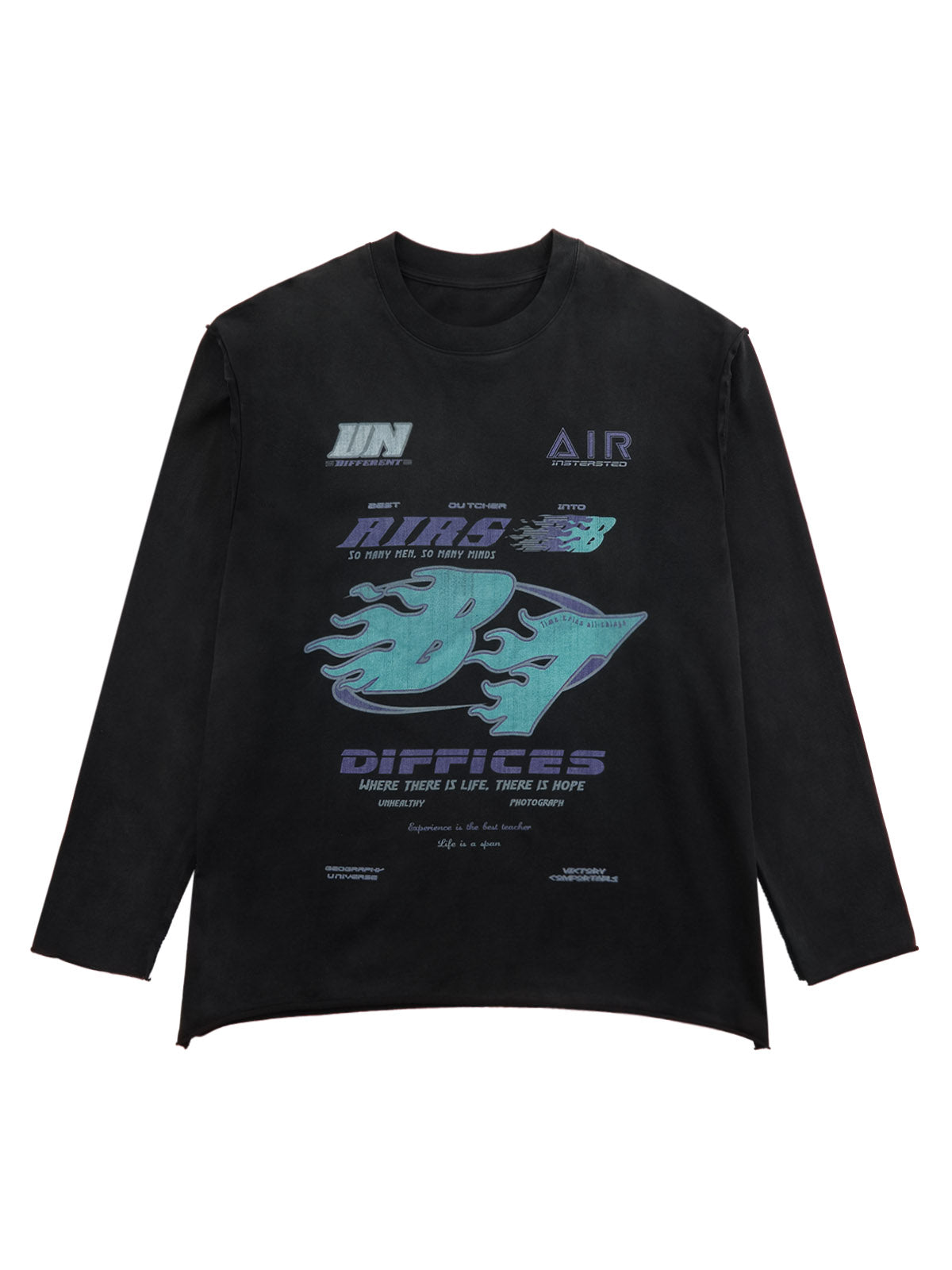 Thesupermade Washed Edge Long Sleeve T-shirt