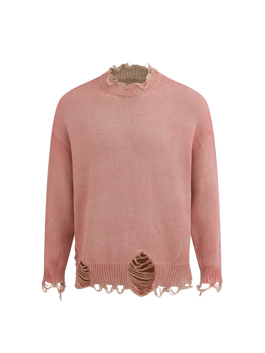 Pull surdimensionné déchiré en deux pièces effet usé