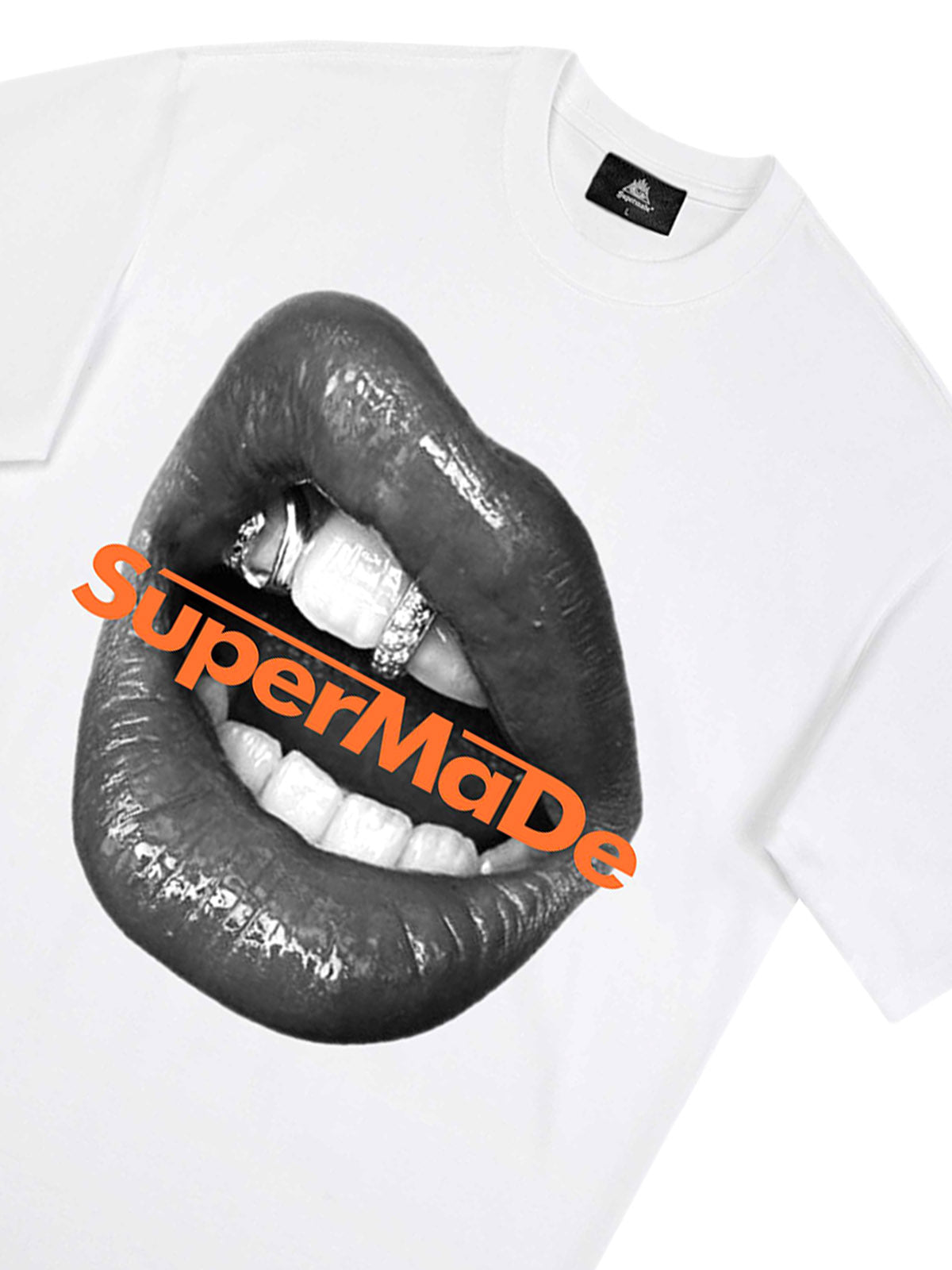 Kurzärmliges T-Shirt mit Lippen-Print