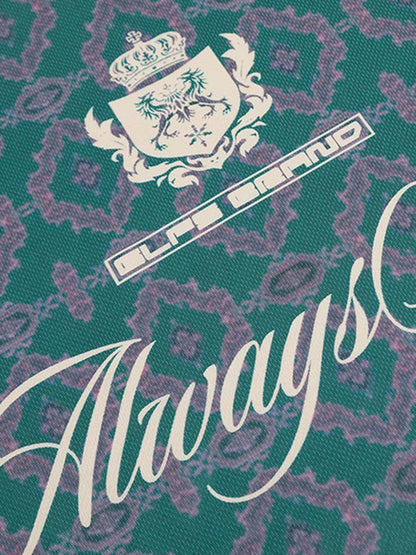 Always Strive Green Patterned Jersey V-Neck T-Shirt