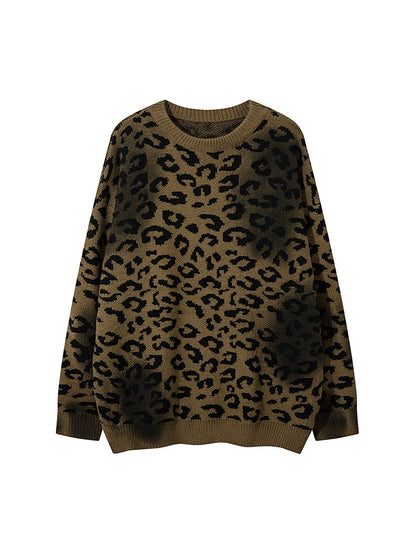 Thesupermade – Jacquard-Pullover mit Batikmuster und Gepardenmuster