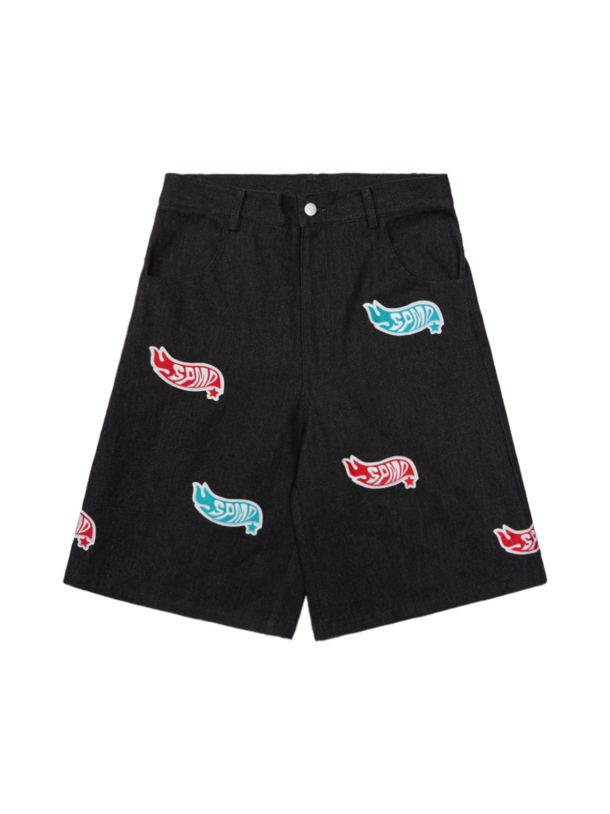 Original Embroidered Patch Street Denim Shorts