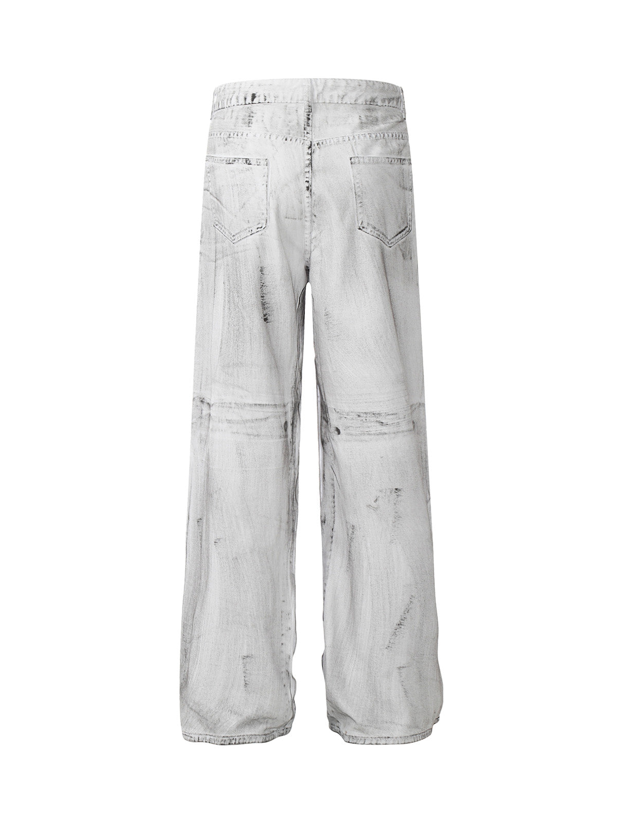 Dekonstruierte Split-Jeans im Street Batik-Stil