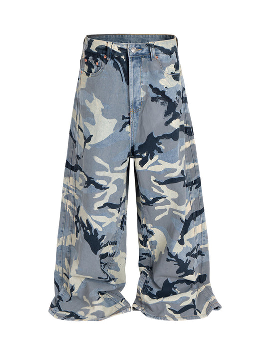 Street Retro Camouflage Baggy Jeans