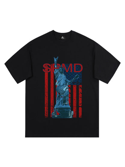 Original Rock Statue Of Liberty Print T-shirt