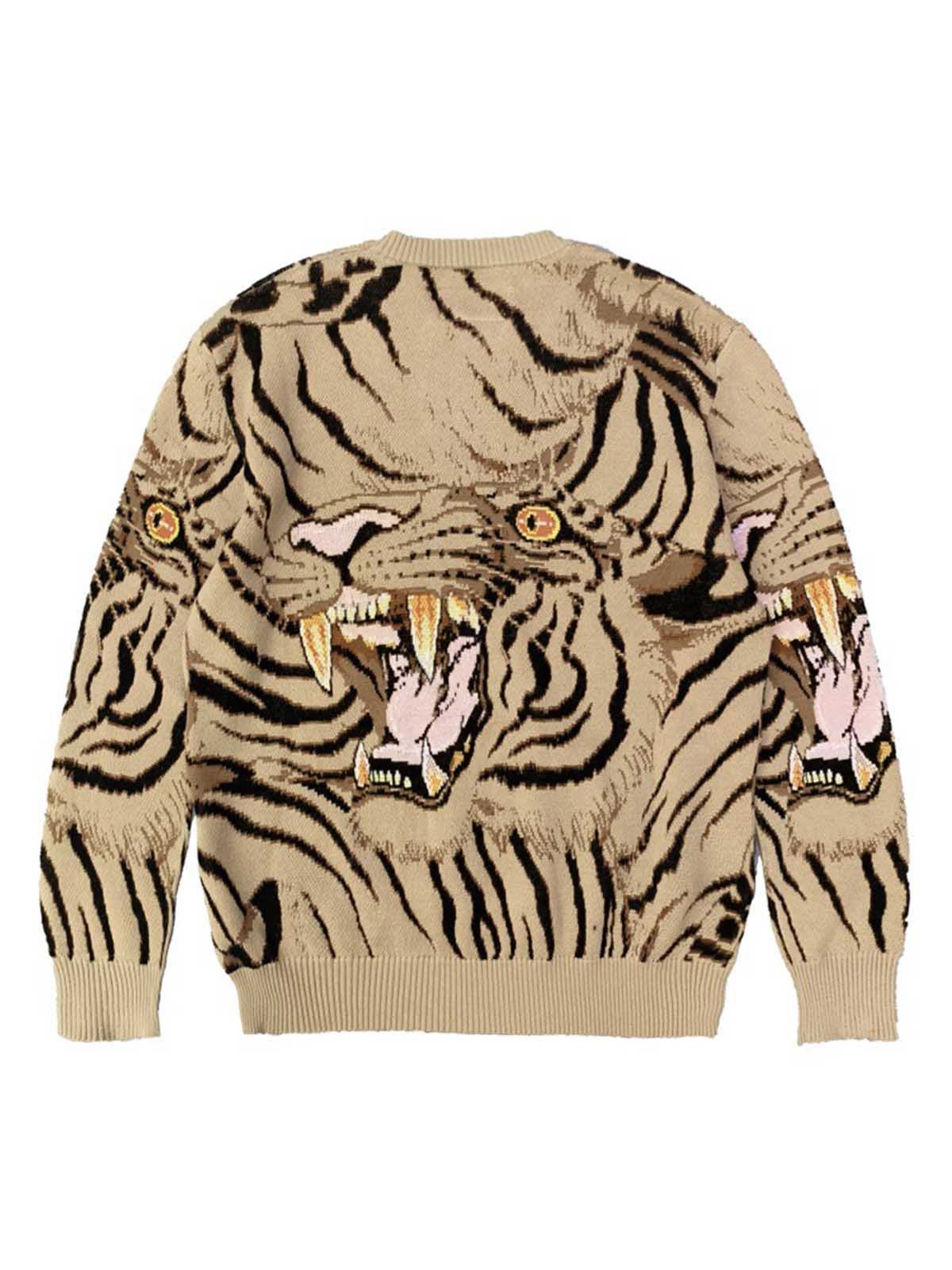 Tiger Crew Neck Knitted Sweater