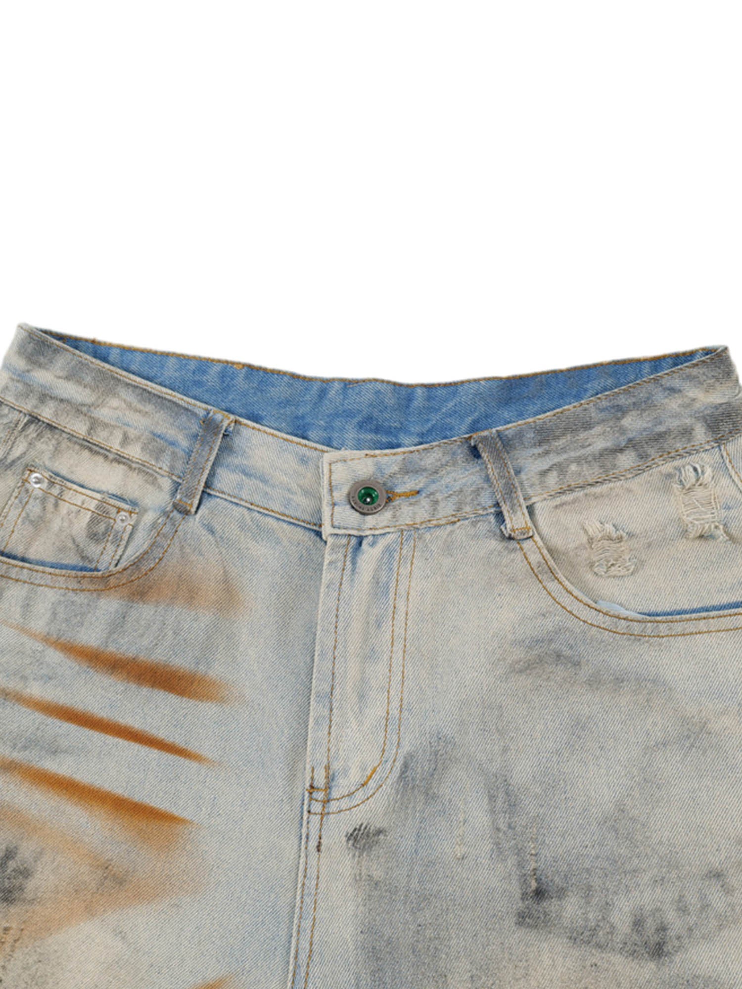 Thesupermade – Punk High Street – Schmutzige, zerrissene Jeans-Jeanshose 