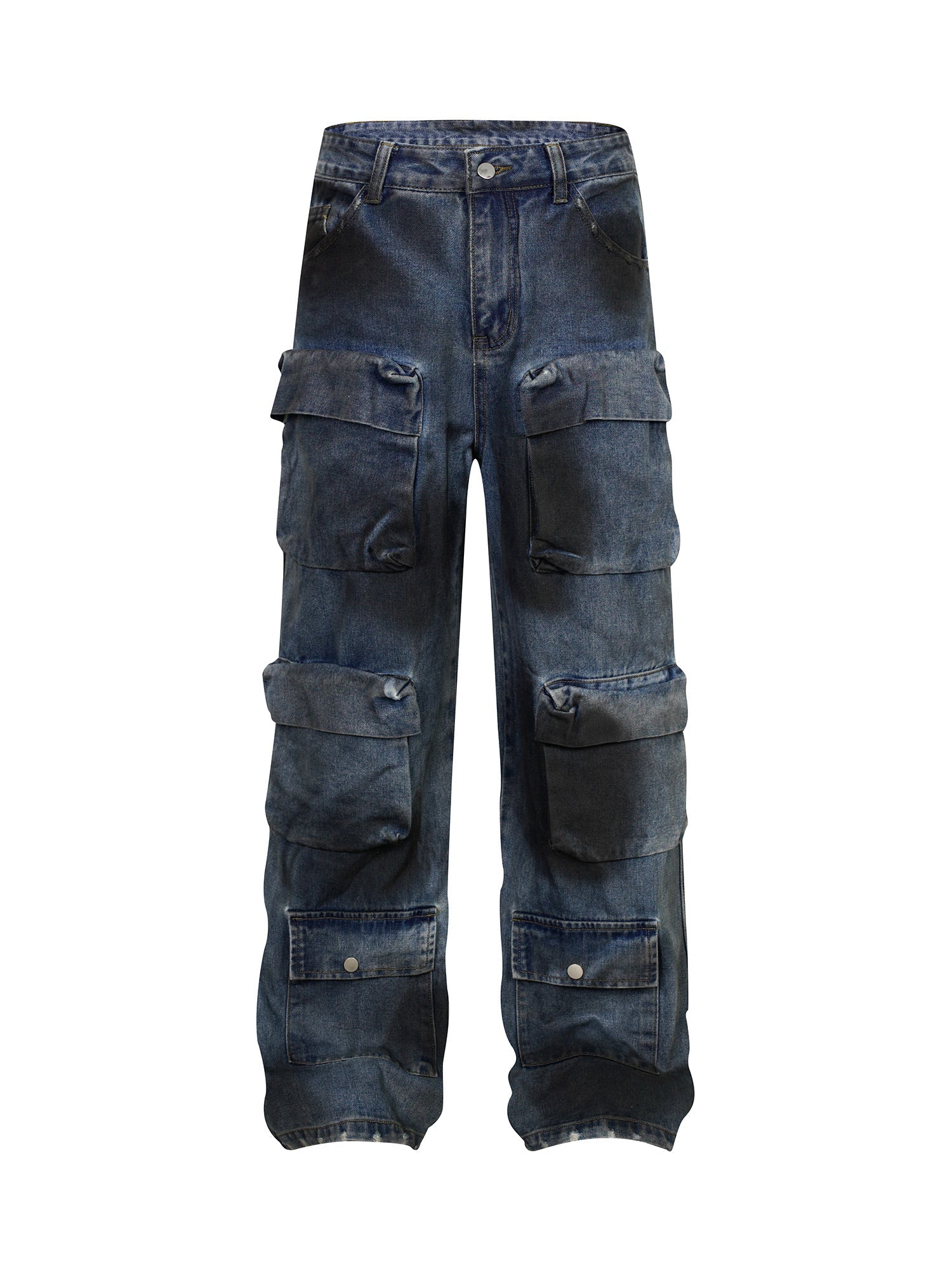 Thesupermade High Street Hip-hop Distressed Washed Work Jeans