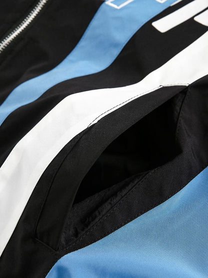 Jerseyjacke mit Retro-Kontrastnähten