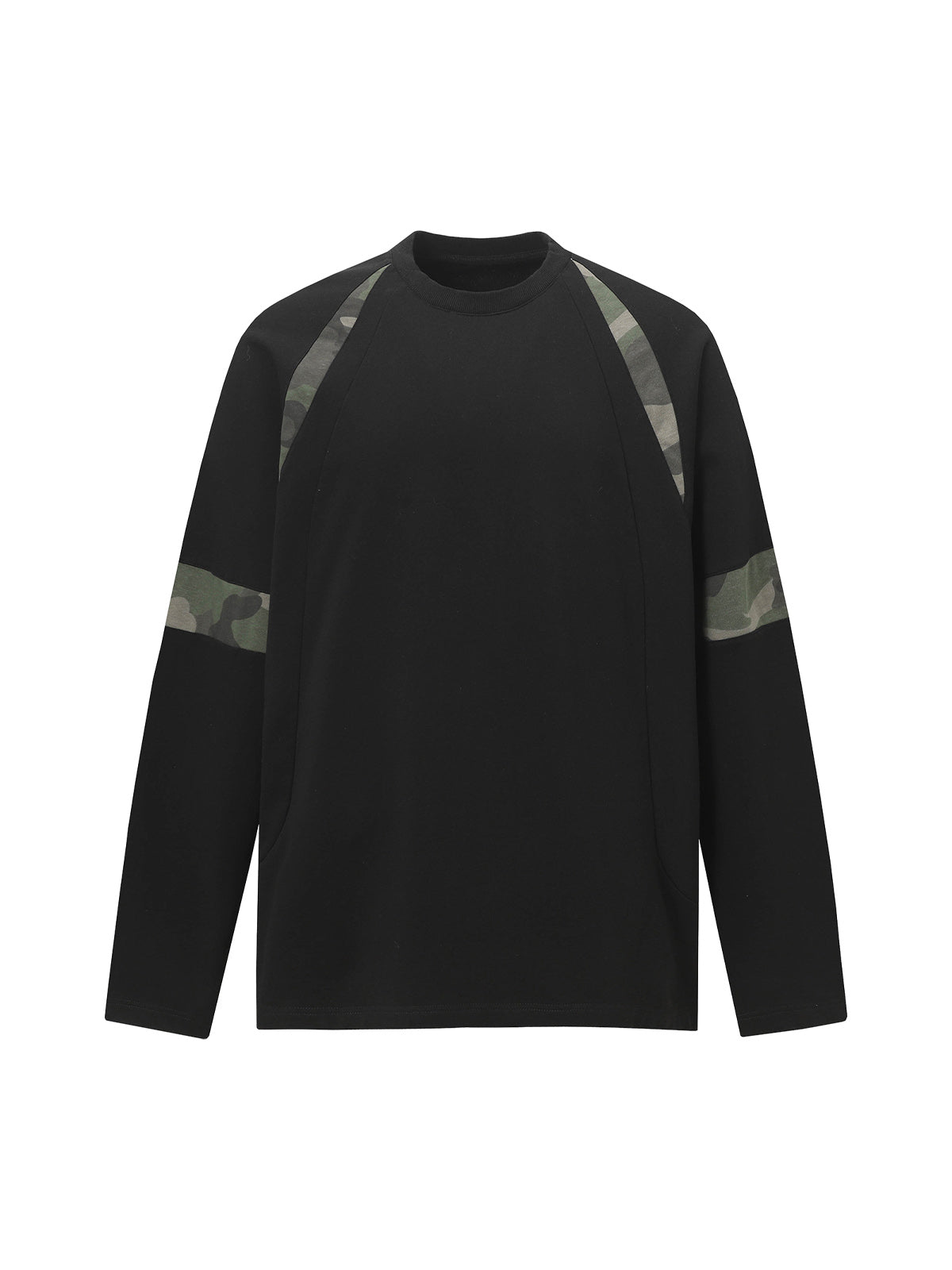 Camouflage Stitching Motocycle Style Long Sleeve T-Shirt