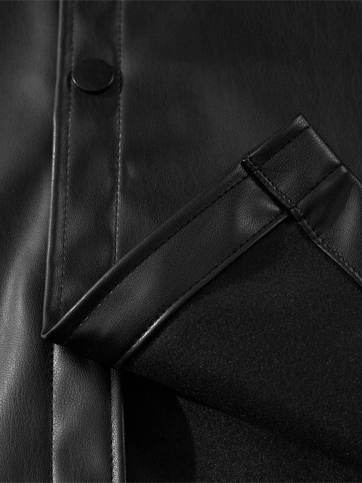 Chemise en cuir PU à manches courtes Cleanfit