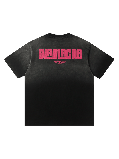 Thesupermade Washed Print 11 Street Rap T-Shirt