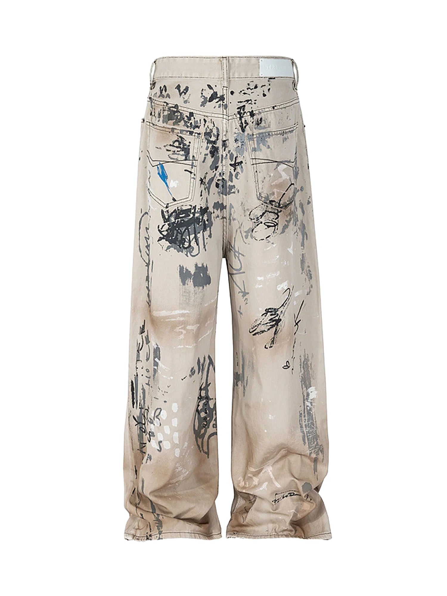 Thesupermade Baggy-Jeans mit handbemalten Graffiti-Motiven – 1885 