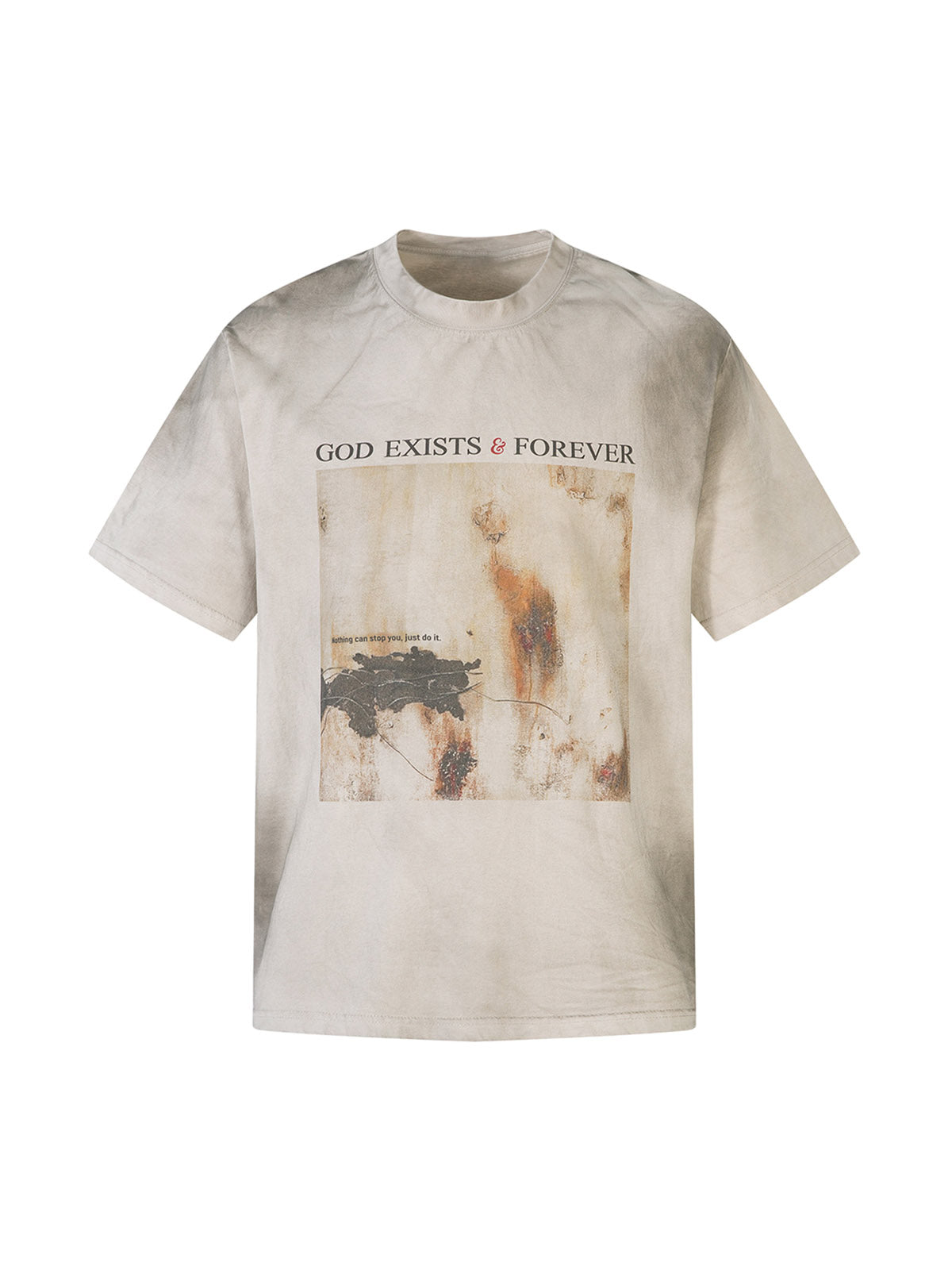 Dirty-Dyed Washed Crew Neck T-shirt