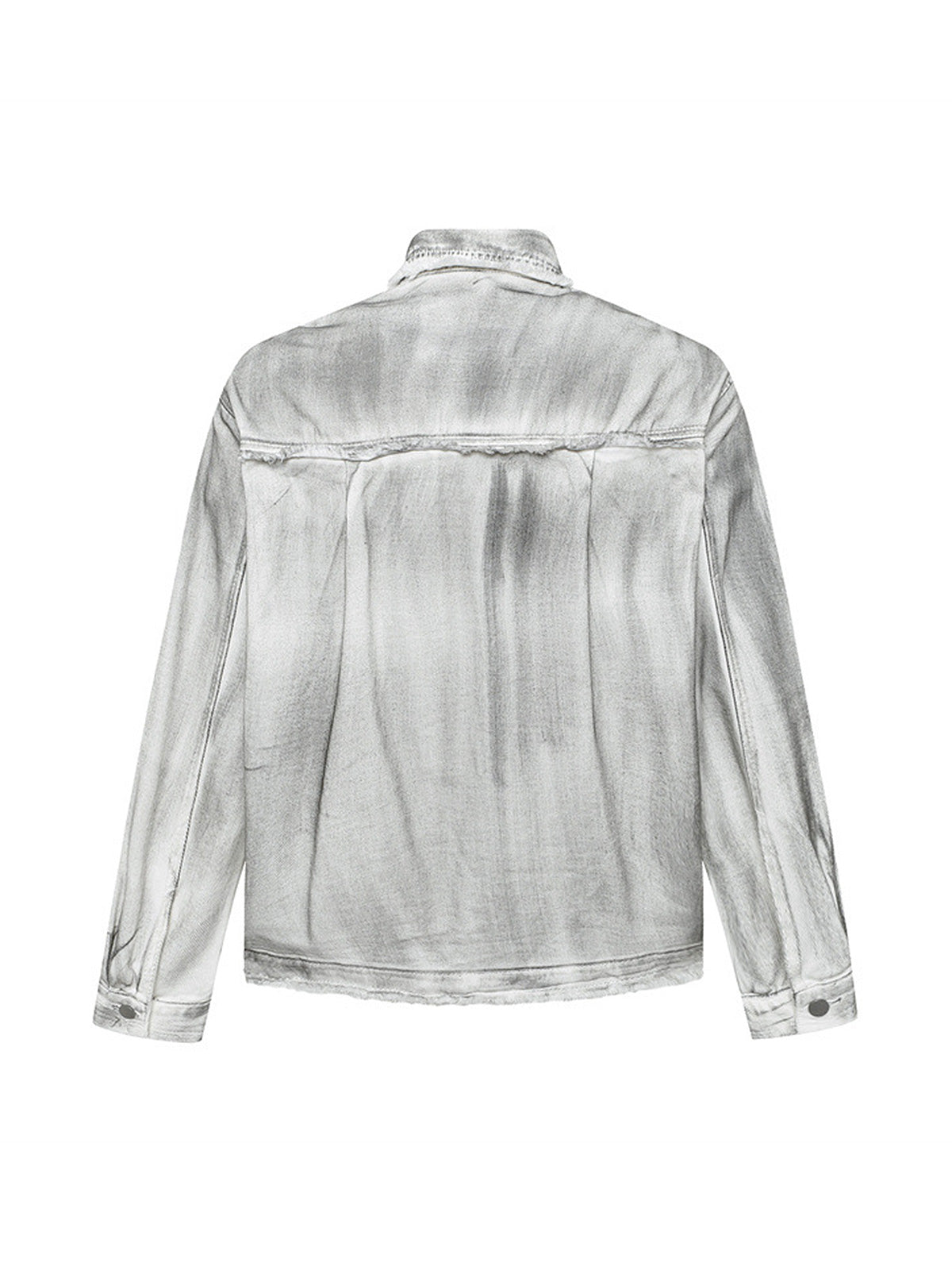 Distressed-Jeansjacke mit Stickerei