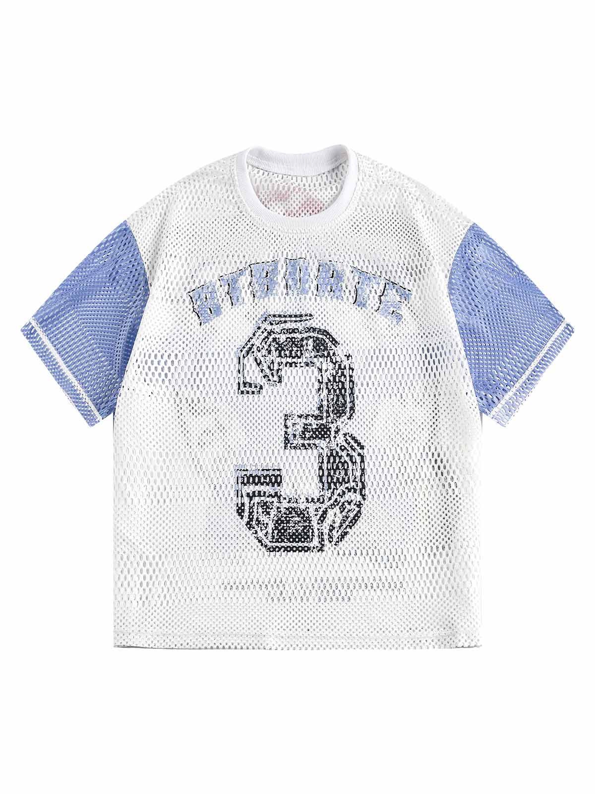 T-shirt graphique à imprimé sportif numérique en maille