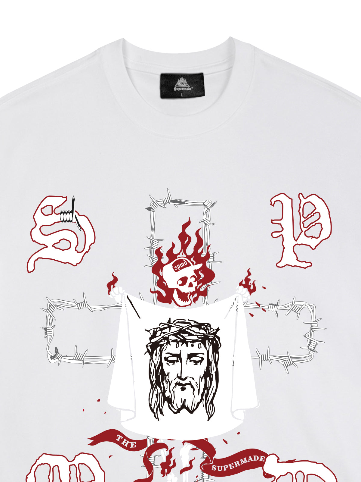 Original Skull and Jesus  Print T-Shirt