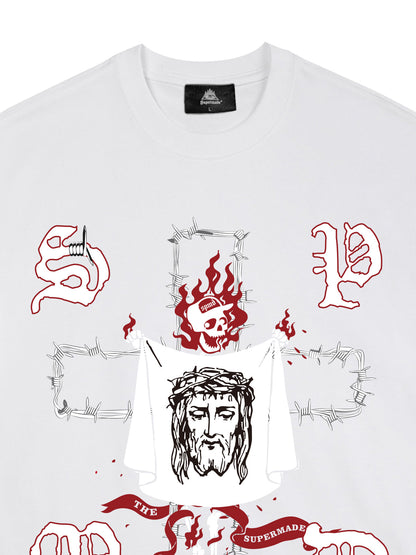 Original Skull and Jesus  Print T-Shirt