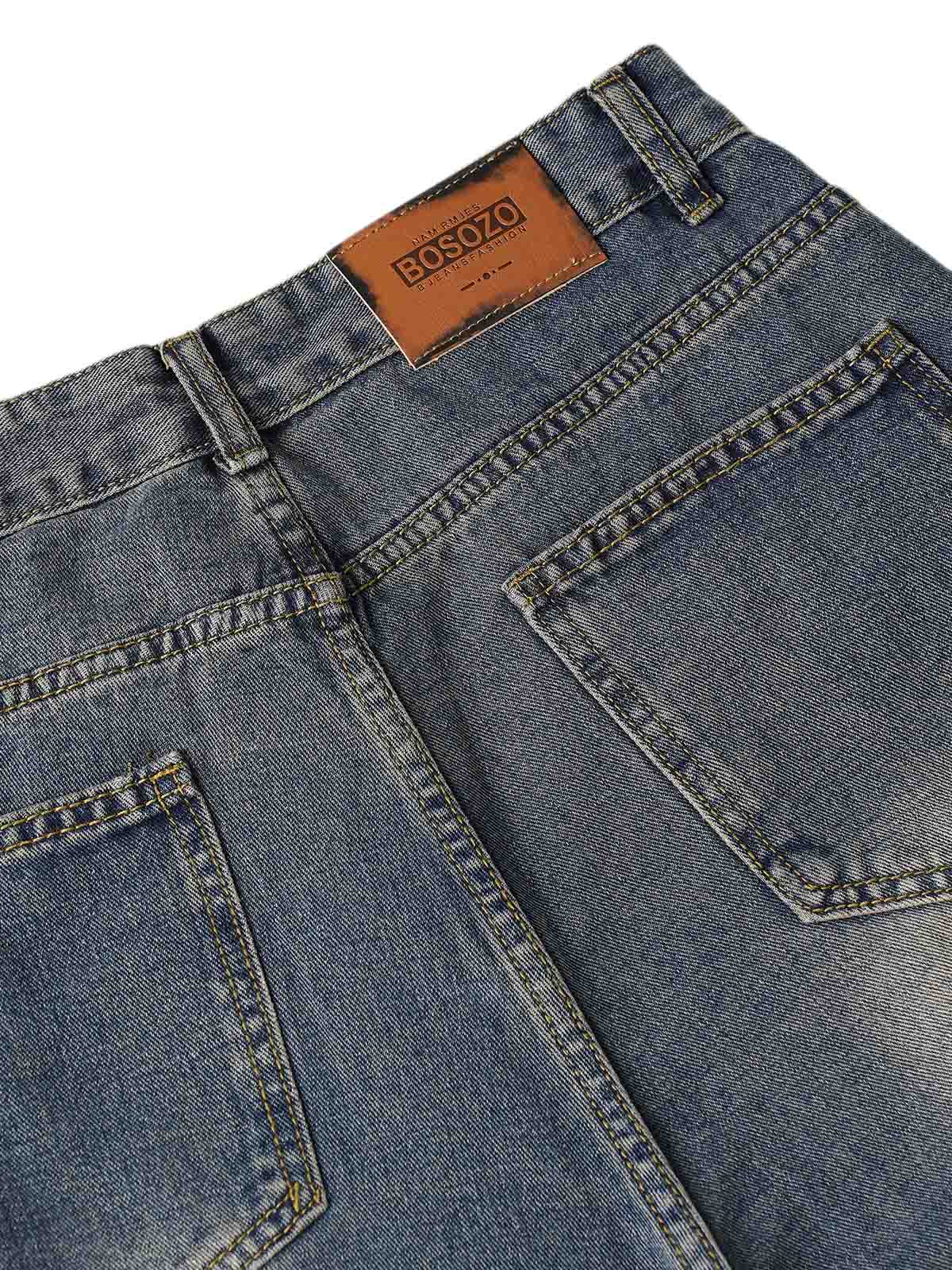 Thesupermade Washed Distressed Baggy Jeans - 2233