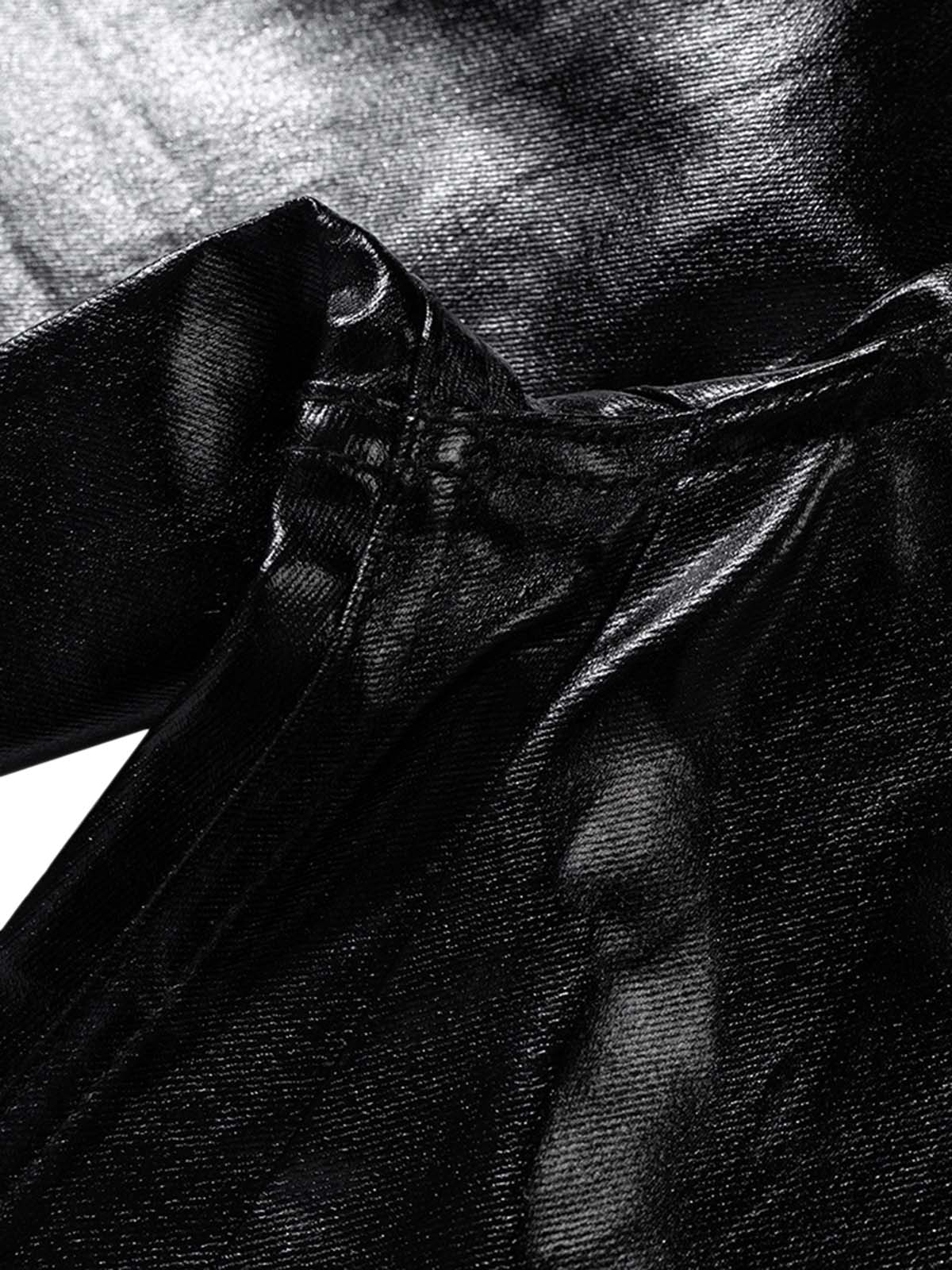 Thesupermade – Schlaghose aus glänzendem Lackleder