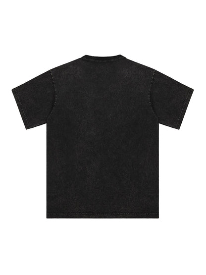Thesupermade Washed Graphics Fun Letter Print T-shirt