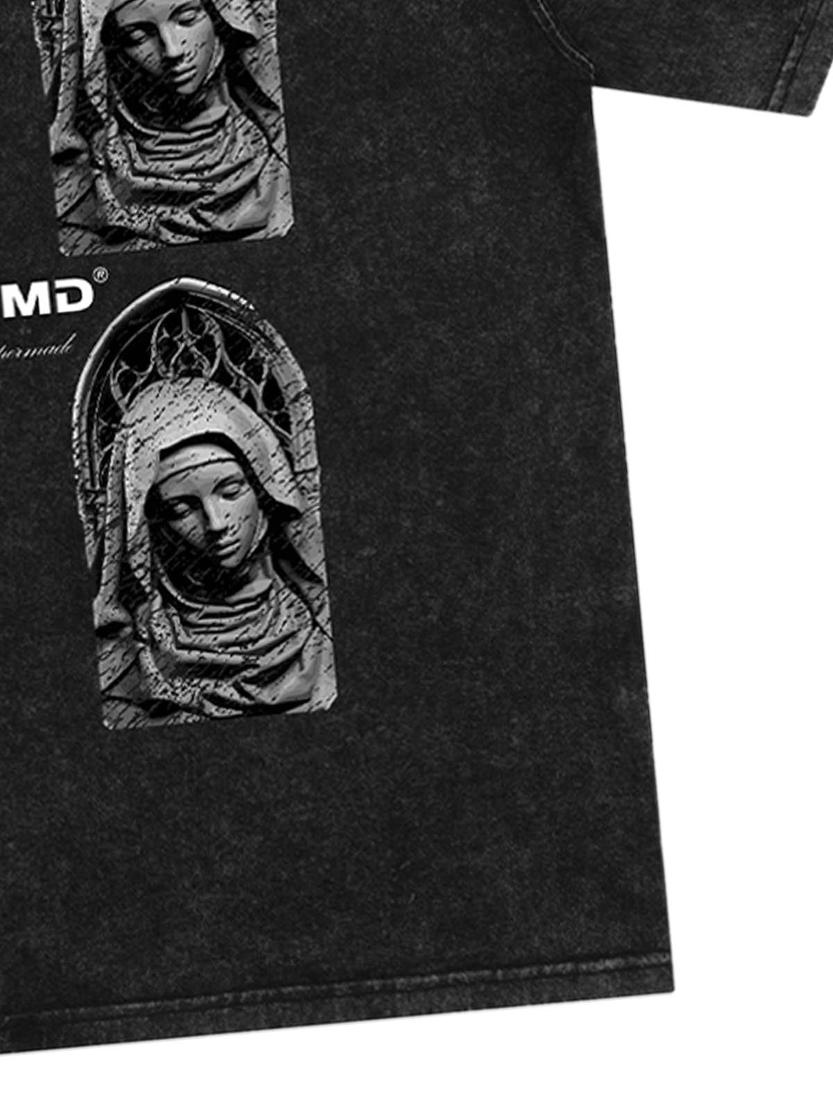 Original Virgin Mary Mottled Sculpture Print T-Shirt