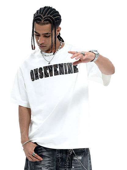 Camouflage Letter Short Sleeve T-Shirt