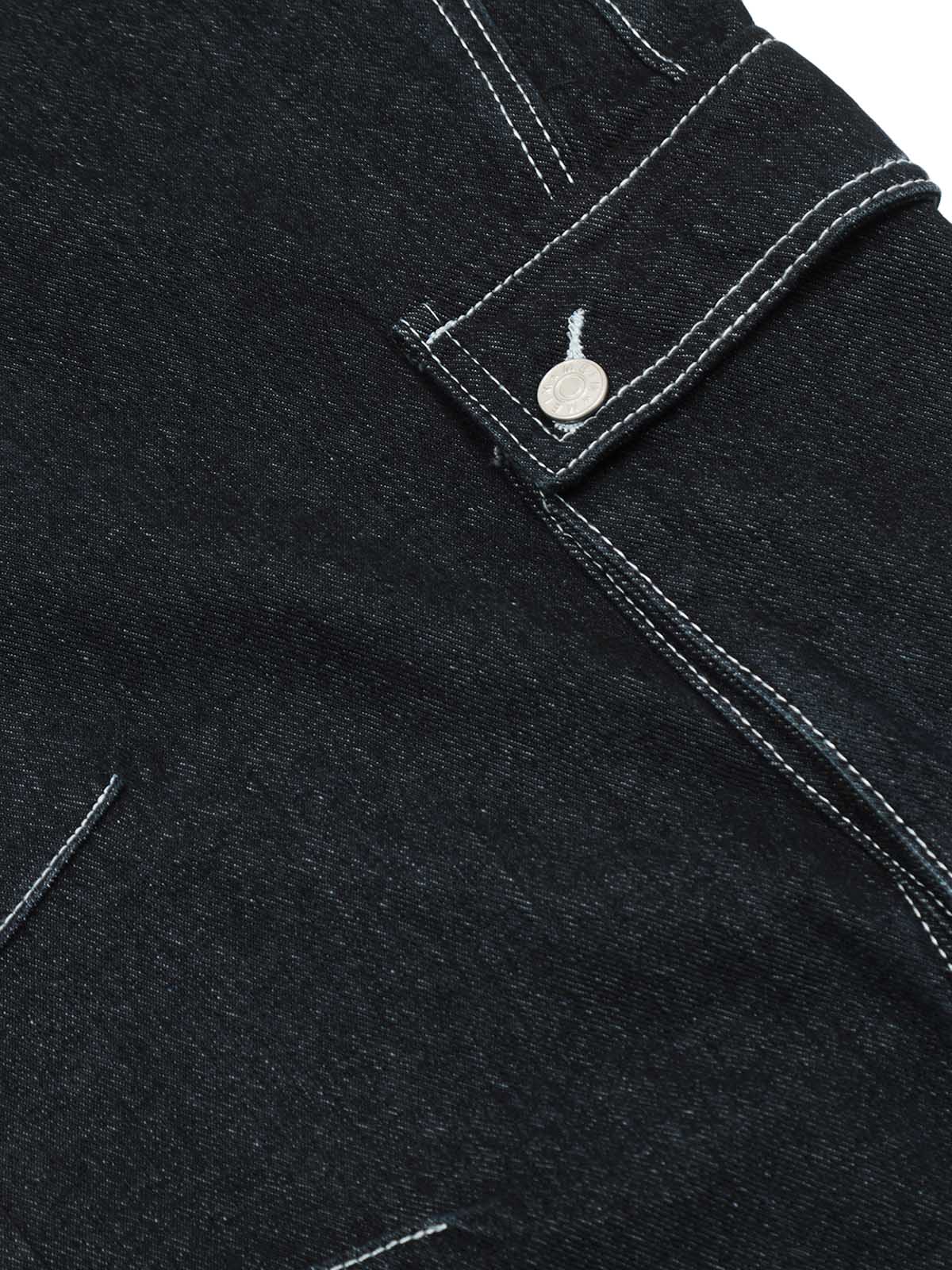 Deconstructed Multi-Pocket Cargo Straight Jeans