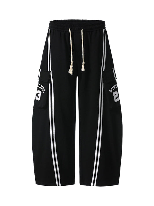 Laufhose mit Web-Stitching-Buchstaben-Print und Kordelzug