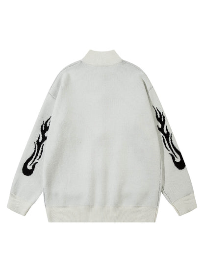 Pull zippé à col montant en fausse fourrure de vison Thesupermade Flame