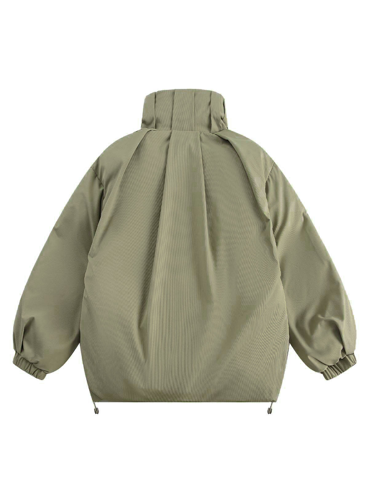 Veste vintage surdimensionnée à col montant plissé