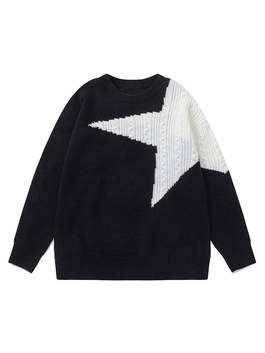 Pull en tricot contrasté à étoiles supermade