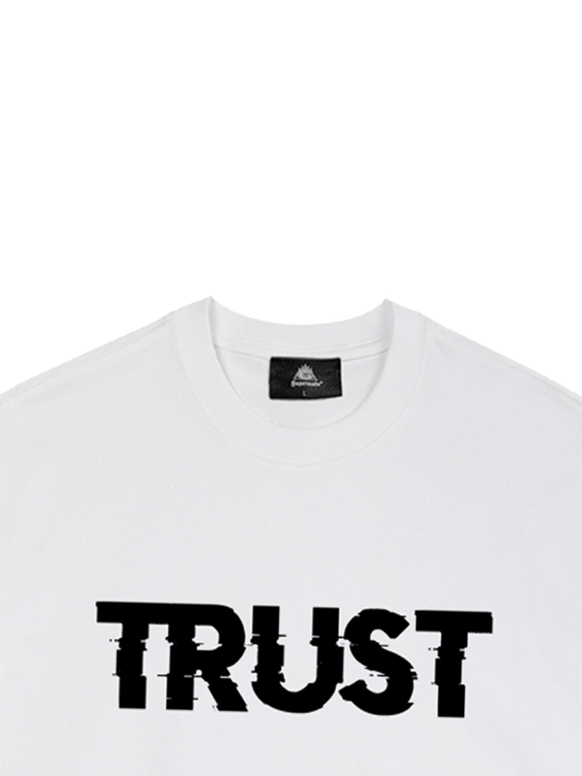 Originales T-Shirt mit dem grafischen Slogan „Trust is a Bullet“