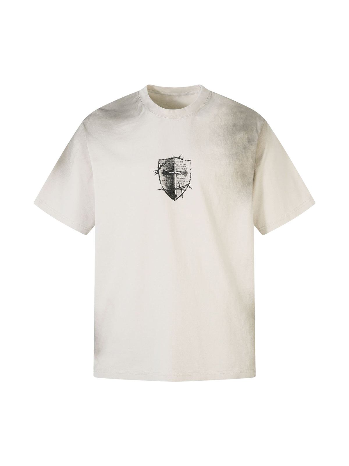 T-Shirt aus schwerer, gewaschener Baumwolle mit Kreuzschild-Print
