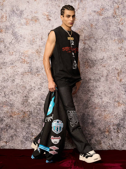 Original Spliced ​​Straight Jeans
