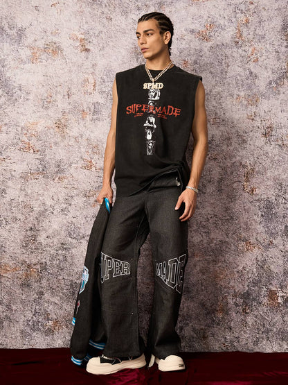 Original Spliced ​​Straight Jeans