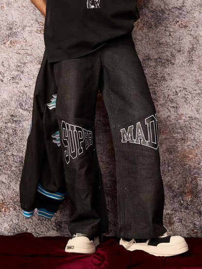 Original Spliced ​​Straight Jeans