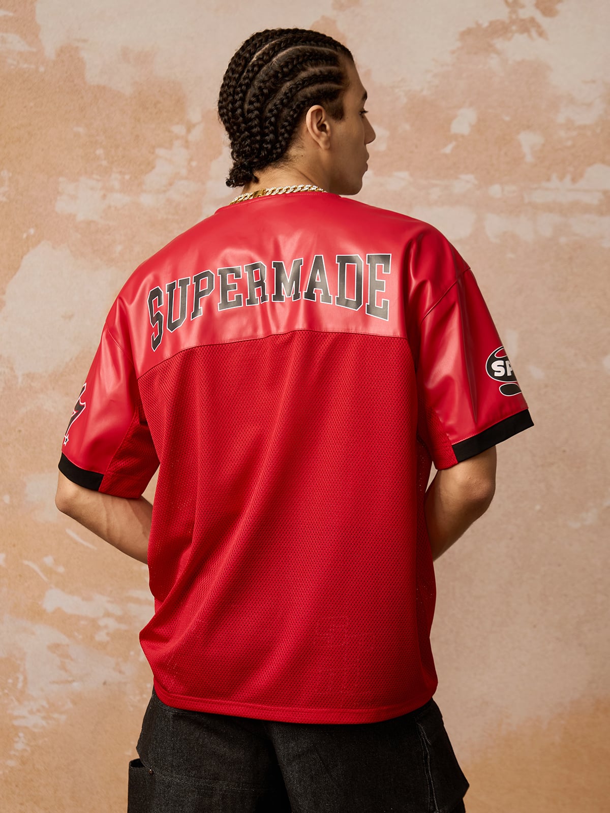 Original "SUPER 7" V-Ausschnitt Jersey T-SHIRT