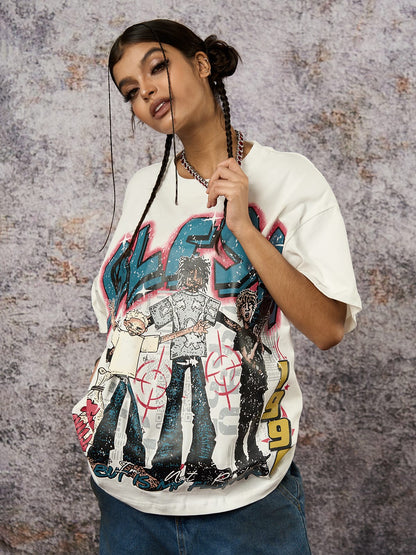 Retro Street GLESA Grafik T-Shirt