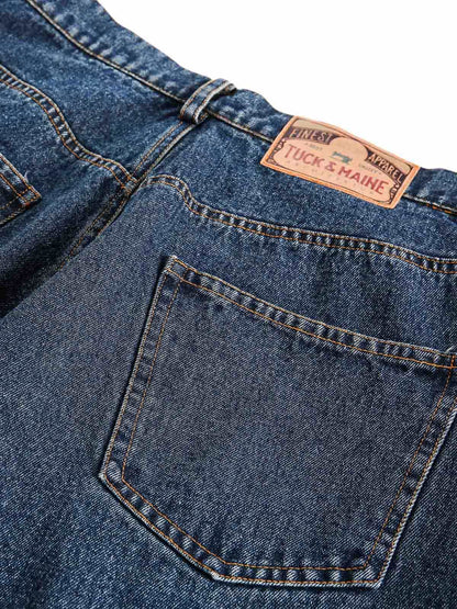 Gerade Jeans mit Graffiti-Print im Used-Look