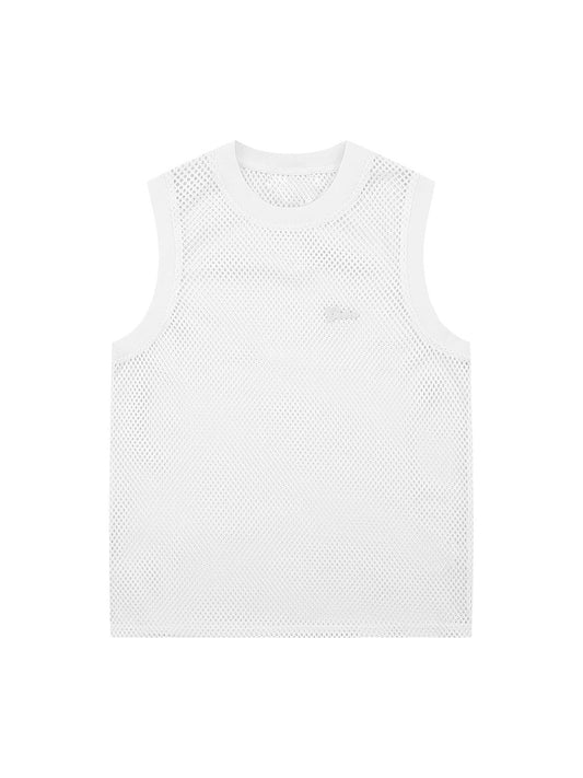 Gilet de sport creux en maille brodée de lettres